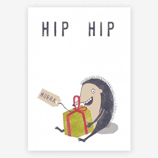 Postkarte Hip Hip Igel