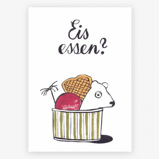 Postkarte Eis Essen