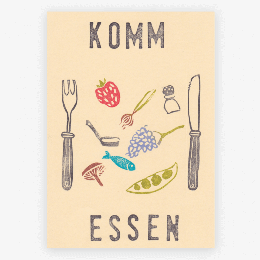 Postkarte Komm essen