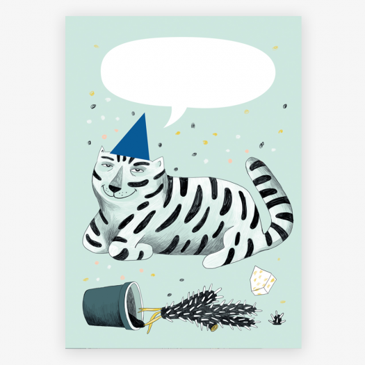 Postkarte Party Cat